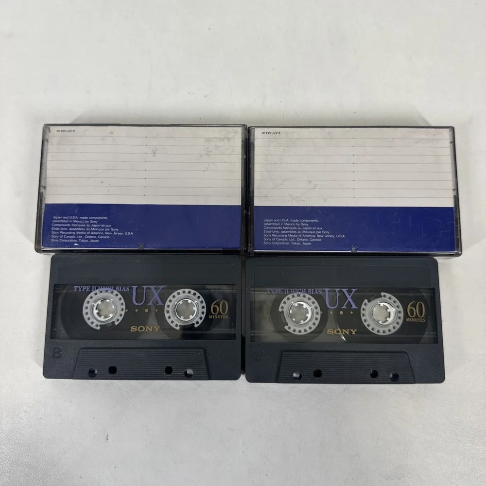 Sony UX 60 Cassette Tapes Type II High Bias Chrome Vintage Audio Used Lot of 4
